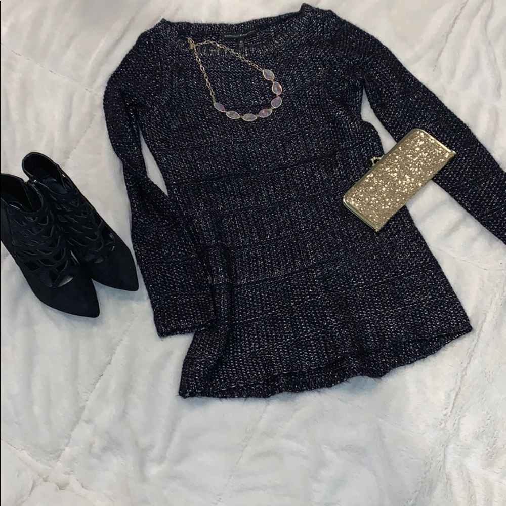 Xs sweater White House Black Market black/silver